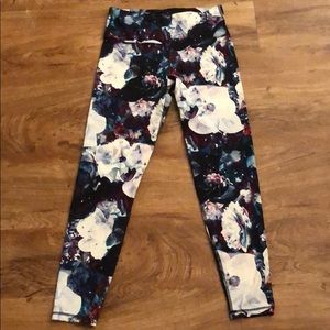Floral athletic leggings, ankle length